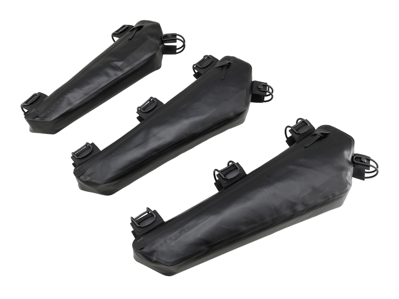 Road Frame Bag - Medium designed for weight distribution and easy access to items, featuring 'Fast-Fix' straps, large reflective areas, and lightweight durable construction.