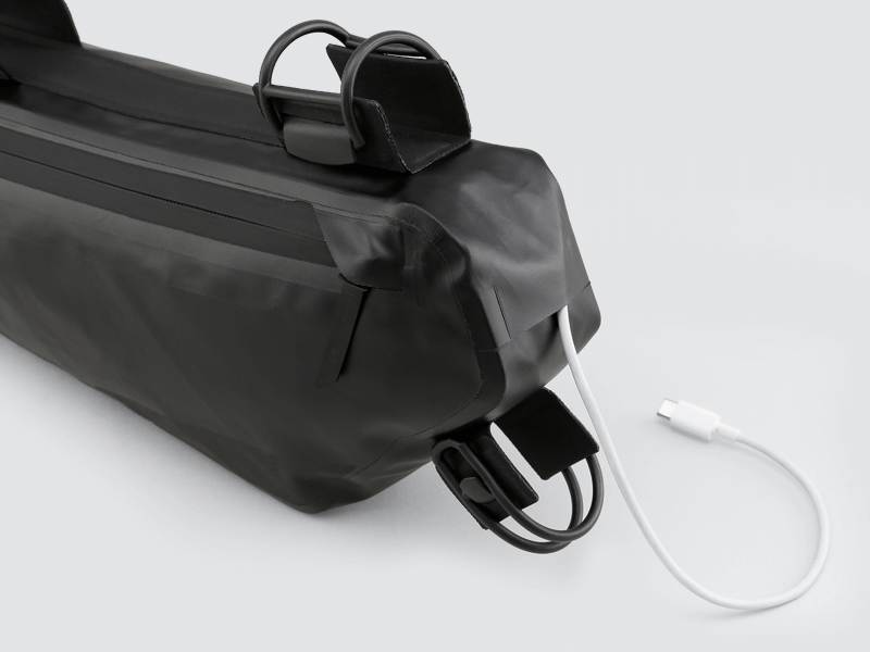 Road Frame Bag - Medium designed for weight distribution and easy access to items, featuring 'Fast-Fix' straps, large reflective areas, and lightweight durable construction.