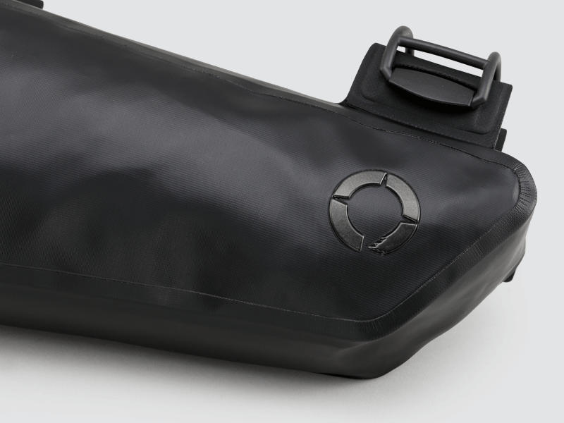 Road Frame Bag - Medium designed for weight distribution and easy access to items, featuring 'Fast-Fix' straps, large reflective areas, and lightweight durable construction.