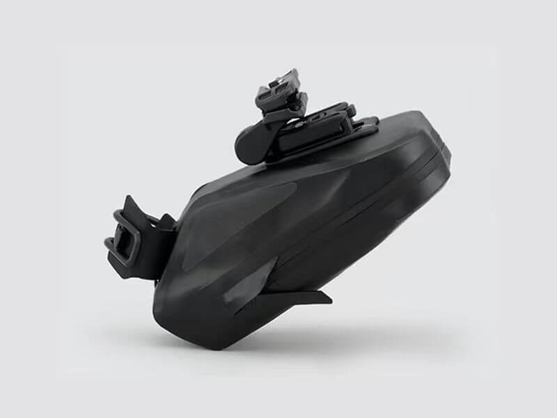 Road Saddle Bag - Large designed for easy access to spares and bulkier gear, featuring quick release buckle, 'Fast-Fix' strap system, lightweight construction, and reflective details for visibility.