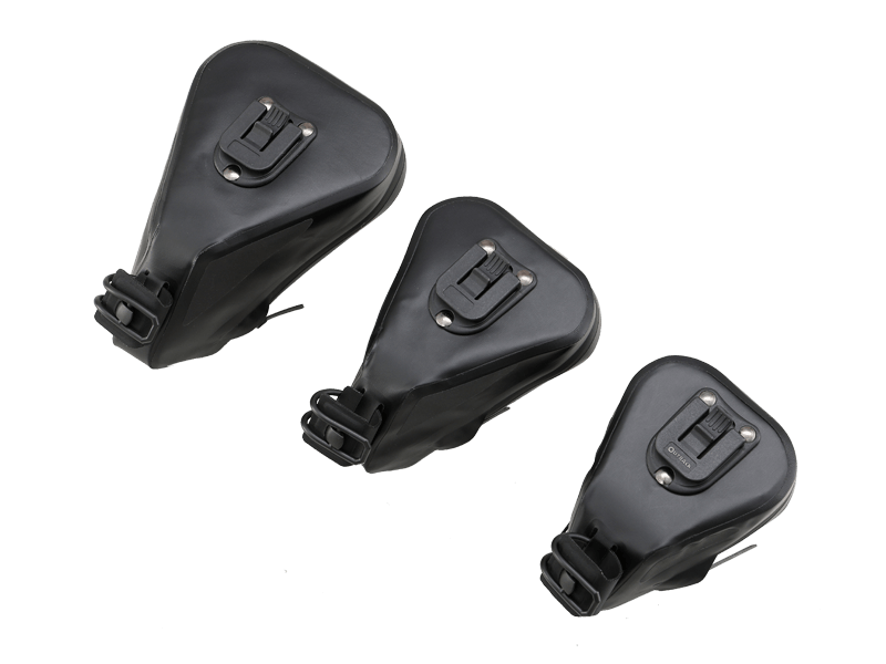 Road Saddle Bag - Large designed for easy access to spares and bulkier gear, featuring quick release buckle, 'Fast-Fix' strap system, lightweight construction, and reflective details for visibility.