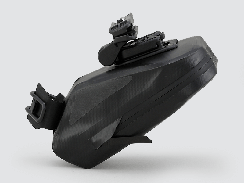 Road Saddle Bag - Small designed for easy access to spares and gear, featuring quick release buckle, 'Fast-Fix' strap system, and lightweight construction with reflective details.