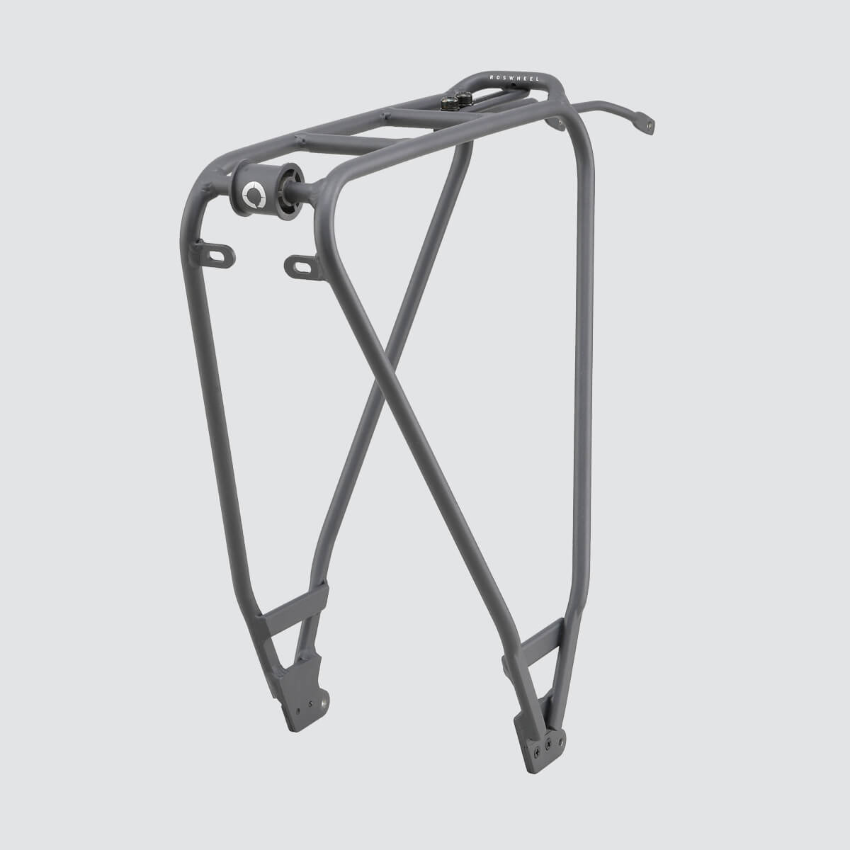 Tour Lightweight Rear Rack for touring and city use, compatible with pannier bags and disc brake bikes.
