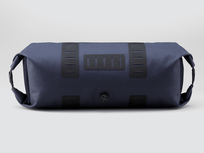 Off-Road Handlebar Bag Large designed for bulky gear, featuring extensive M.O.L.L.E. system, durable waterproof fabric, and internal pocket for secure organization.