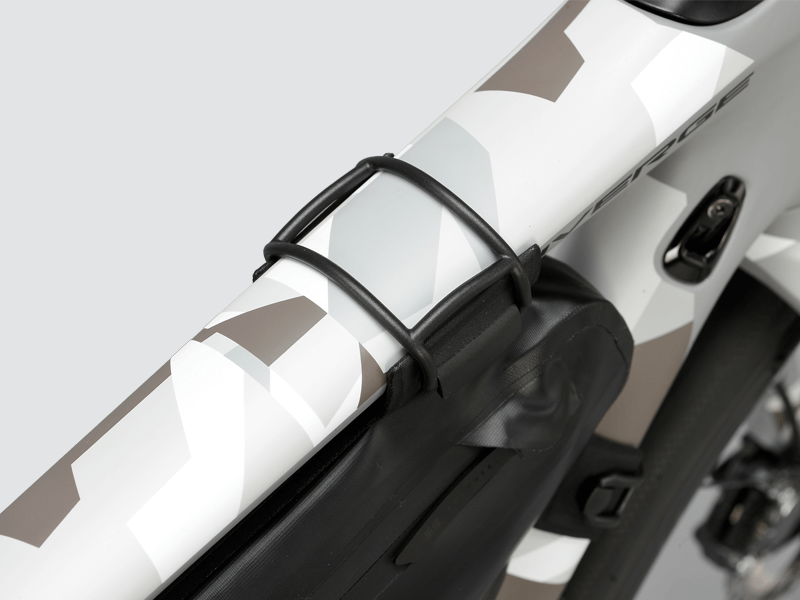 Road Frame Bag - Medium designed for weight distribution and easy access to items, featuring 'Fast-Fix' straps, large reflective areas, and lightweight durable construction.