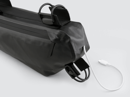 Road Frame Bag - Medium designed for weight distribution and easy access to items, featuring 'Fast-Fix' straps, large reflective areas, and lightweight durable construction.