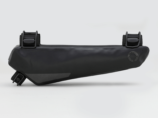Road Frame Bag - Small designed for weight distribution and easy access to items, featuring 'Fast-Fix' straps, large reflective areas, and durable lightweight construction.