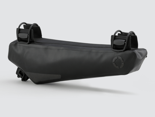 Road Frame Bag - Small designed for weight distribution and easy access to items, featuring 'Fast-Fix' straps, large reflective areas, and durable lightweight construction.
