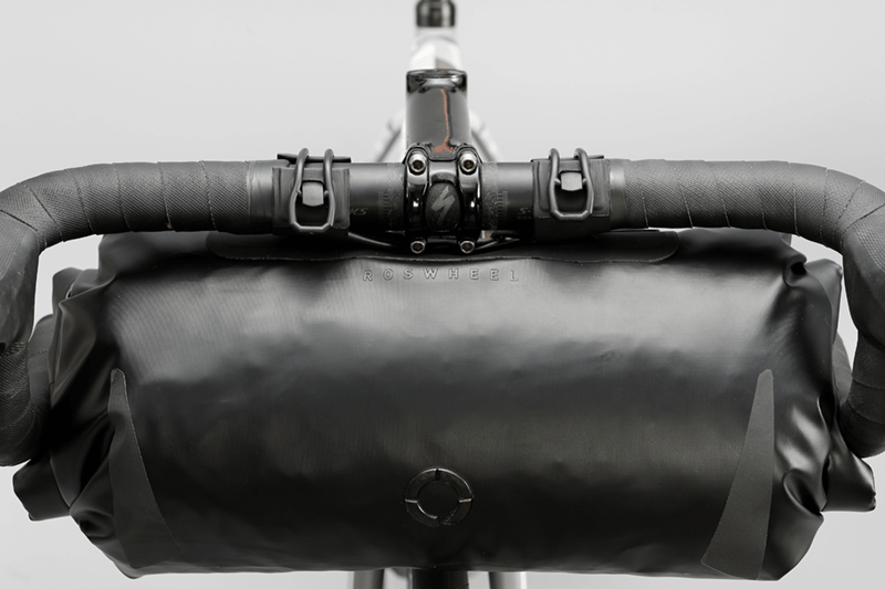 Road Handlebar Bag with 'Fast-Fix' straps, large reflective areas, and easy attachment for bulky items.