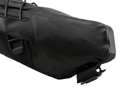 Road Seat Pack Medium designed for convenience and secure attachment, featuring 'Fast-Fix' strap system, lightweight construction, and large reflective areas for enhanced visibility.