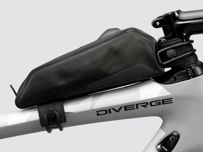 Road Top Tube Bag - Small with 'Fast-Fix' strap system, designed for secure attachment and lightweight storage of food or equipment.