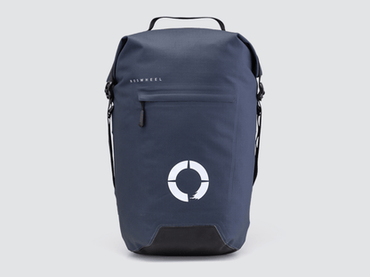 Waterproof Tour pannier bags (40L pair) with quick-tighten closure and reflective features for long-distance touring.